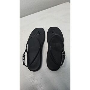 Crocs Miami Thong Strap Womens SANDALS Size W9 Black Thong Slingback Dressy Flat